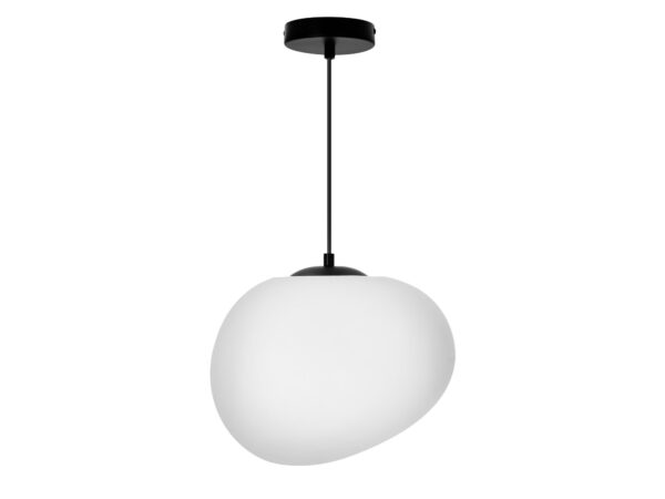 Lampa wisząca Delado 30 cm z białym akrylowym kloszem inspirowanym kształtem kamienia