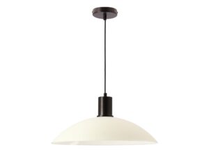 Miniaturka 2 - Lampa wisząca Delania z białym szklanym kloszem i czarnym zawiesiem