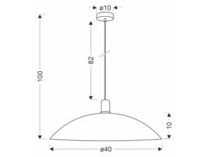 Miniaturka 1 - Wymiary lampy wiszącej Delania – wysokość 100 cm i klosz 40 cm