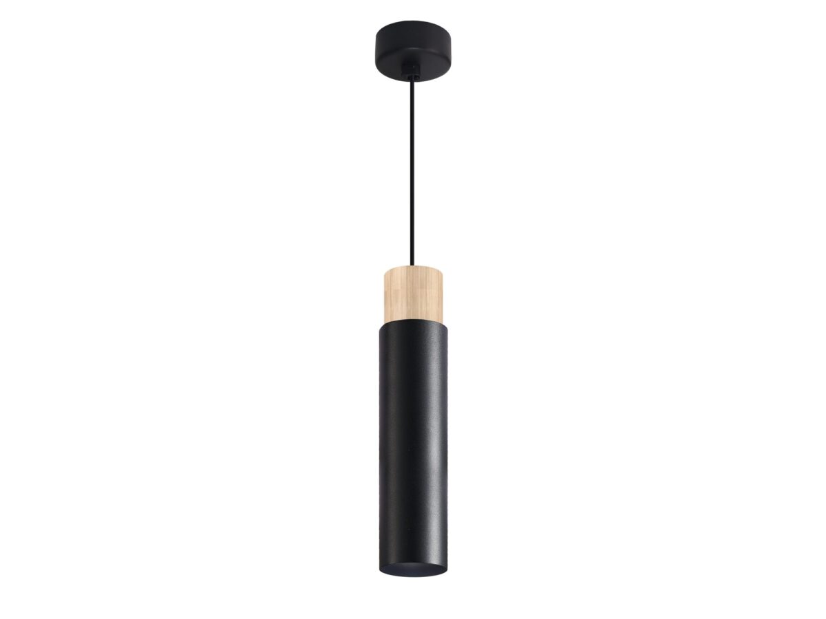 Lampa wisząca Delasona GU10 z drewnianym akcentem