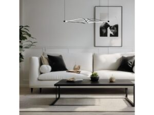Miniaturka 3 - Lampa wisząca Delasora LED 56 W czarna 120 cm – zdjęcie 4