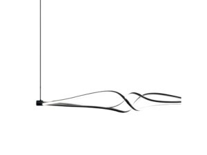 Miniaturka 1 - Lampa wisząca Delasora LED 56 W czarna 120 cm – zdjęcie 2
