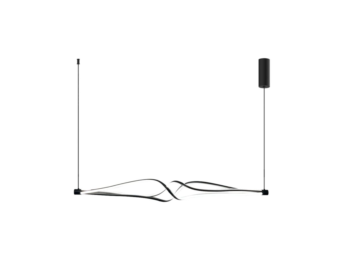 Lampa wisząca Delasora LED 56 W czarna 120 cm