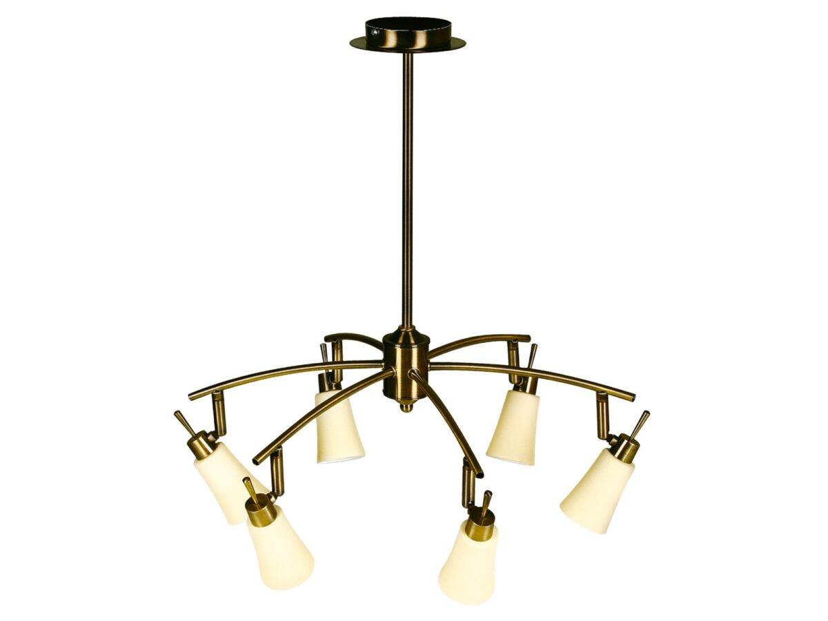 Lampa wisząca 6-punktowa Delava 51 cm patyna