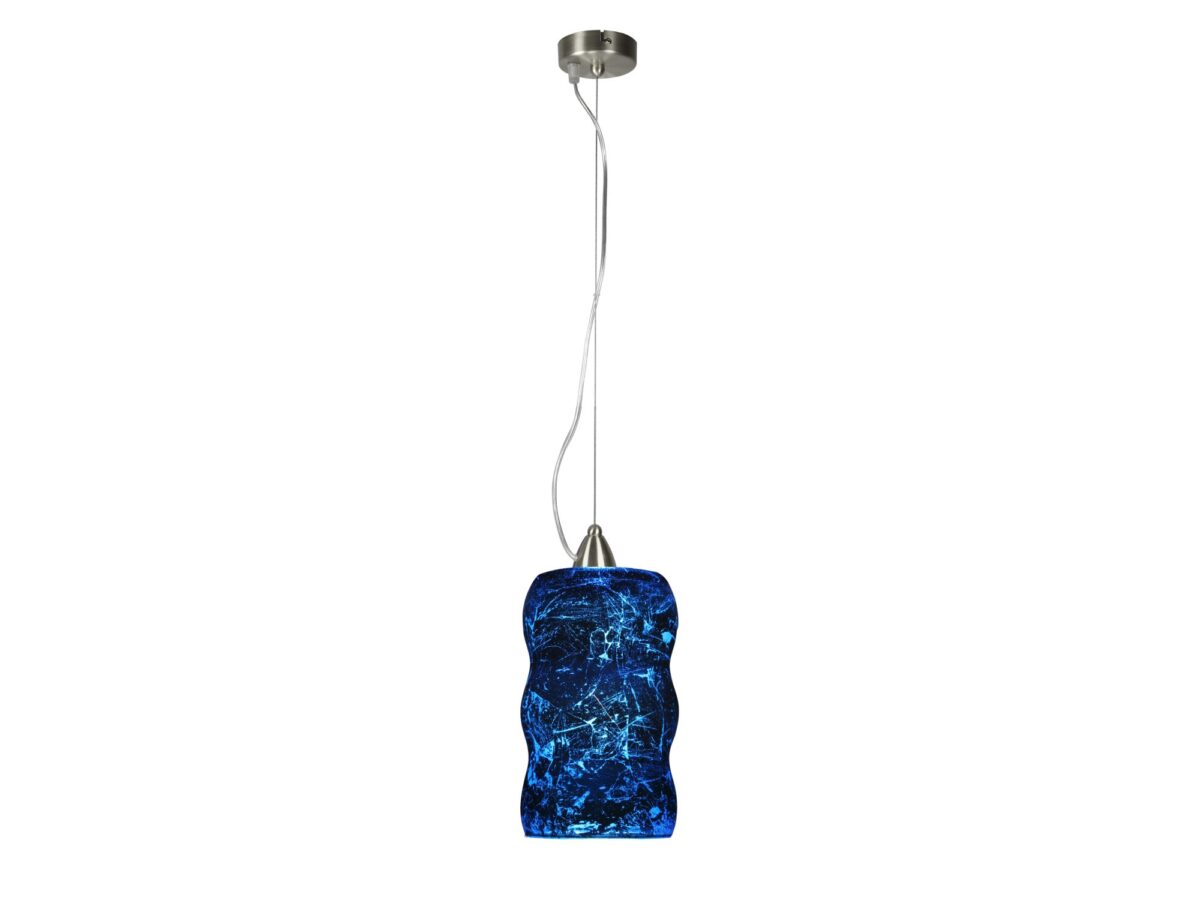 Lampa wisząca Delenia niebieska ze szklanym kloszem 12 cm