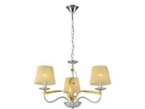 Miniaturka 2 - Lampa wisząca Delesora 3-punktowa 60 cm chrom i złoto