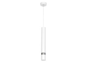 Miniaturka 1 - Lampa wisząca Delonio GU10 biała chrom jeden klosz