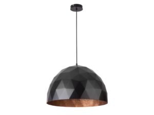 Miniaturka 2 - Lampa wisząca Diament L czarna z miedzianym wykończeniem na jasnym tle