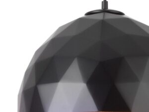 Miniaturka 6 - Zbliżenie na geometryczny czarny klosz z miedzianym wnętrzem lampy Diament M.