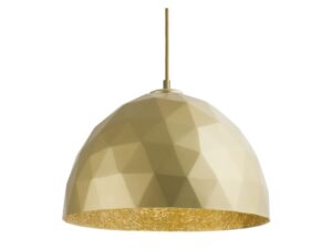 Miniaturka 9 - Zbliżenie na fasetowany złoty klosz lampy wiszącej Diament M.