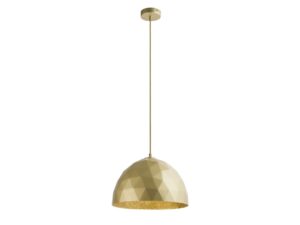 Miniaturka 4 - Złota lampa wisząca Diament M z geometryczną czaszą klosza, pełen widok.