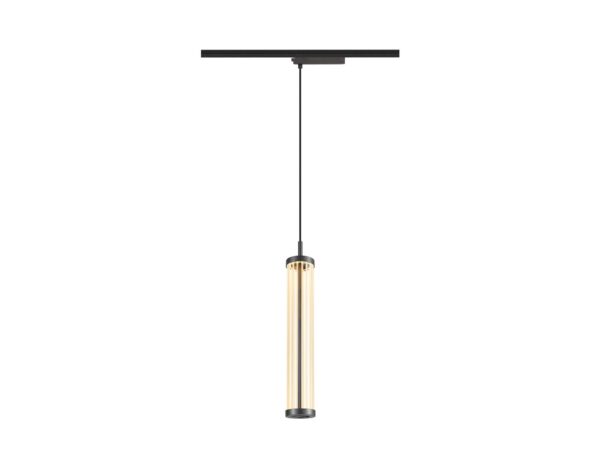 Lampa wisząca Quimera w czarnym wykończeniu z adapterem do szyny 1-fazowej