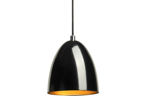 Lampa wisząca Para Cone 14 czarna ze złotym wnętrzem klosza na szynie trójfazowej