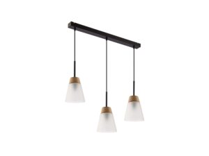 Miniaturka 1 - Lampa wisząca Domino z trzema mlecznymi kloszami