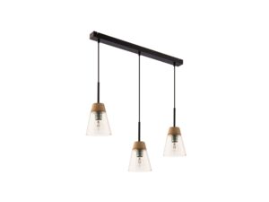 Miniaturka 2 - Lampa wisząca Domino z trzema przezroczystymi niższymi kloszami