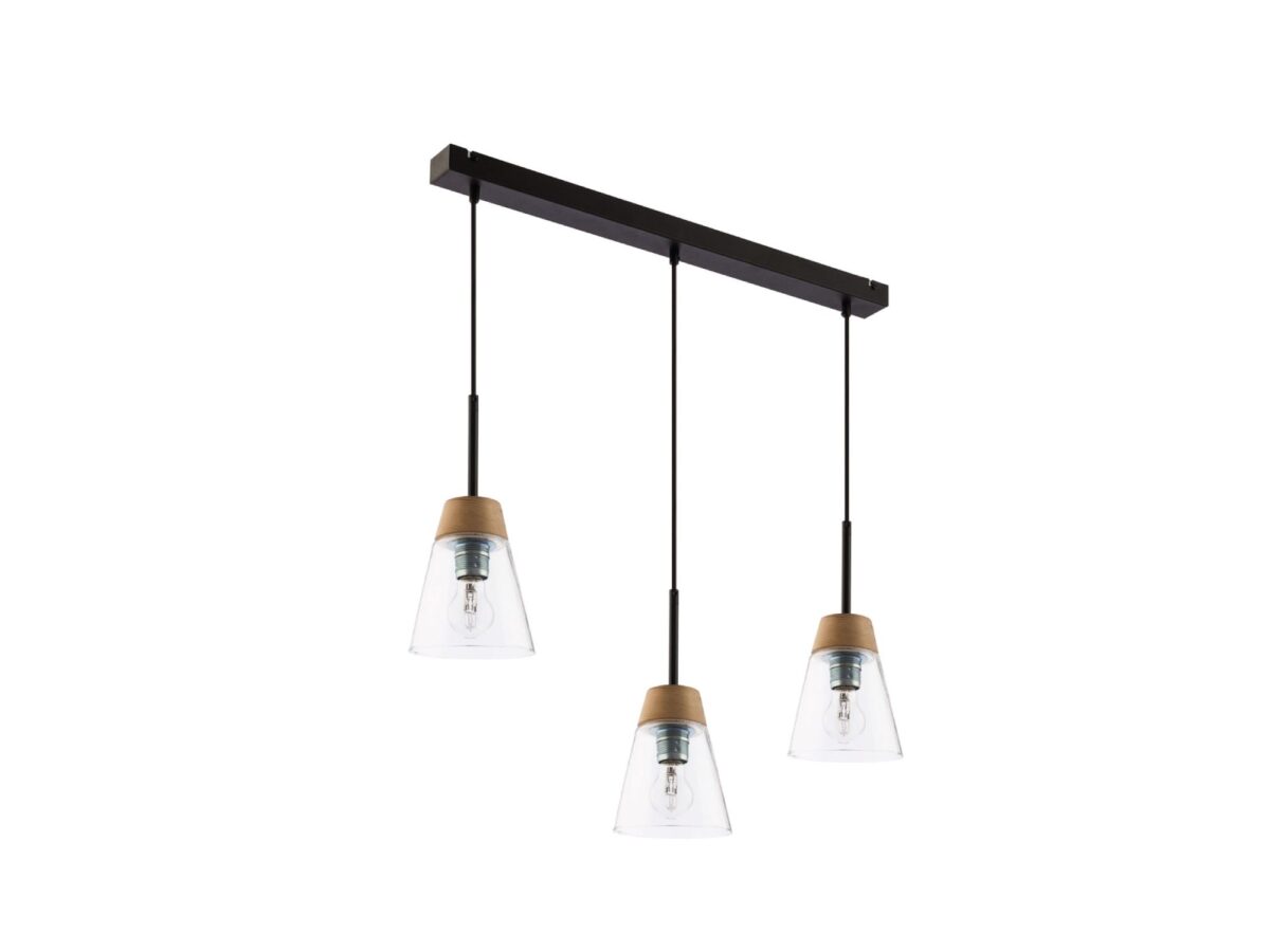 Lampa wisząca Domino 3-punktowa ze szklanymi kloszami