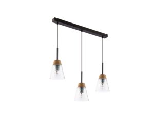 Miniaturka 4 - Lampa wisząca Domino z trzema przezroczystymi wyższymi kloszami