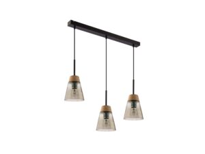 Miniaturka 3 - Lampa wisząca Domino z trzema przydymionymi kloszami