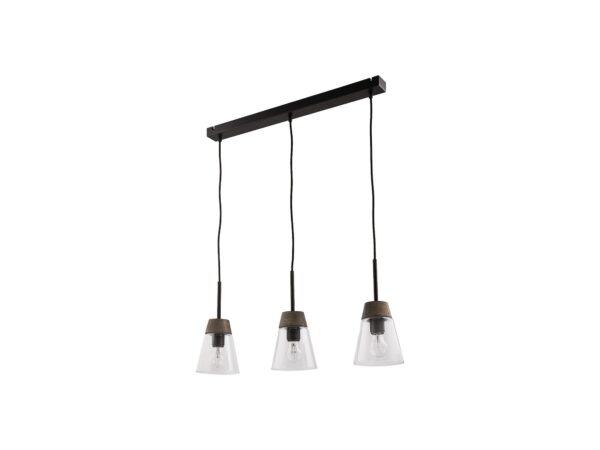 Lampa wisząca Domino 67 cm z trzema przezroczystymi kloszami