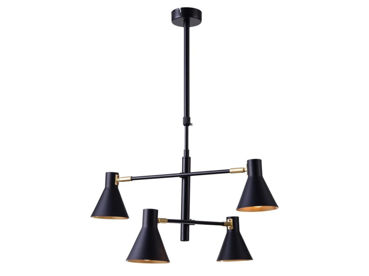 Lampa wisząca Doralia 4-punktowa E14 54 cm czarna matowa