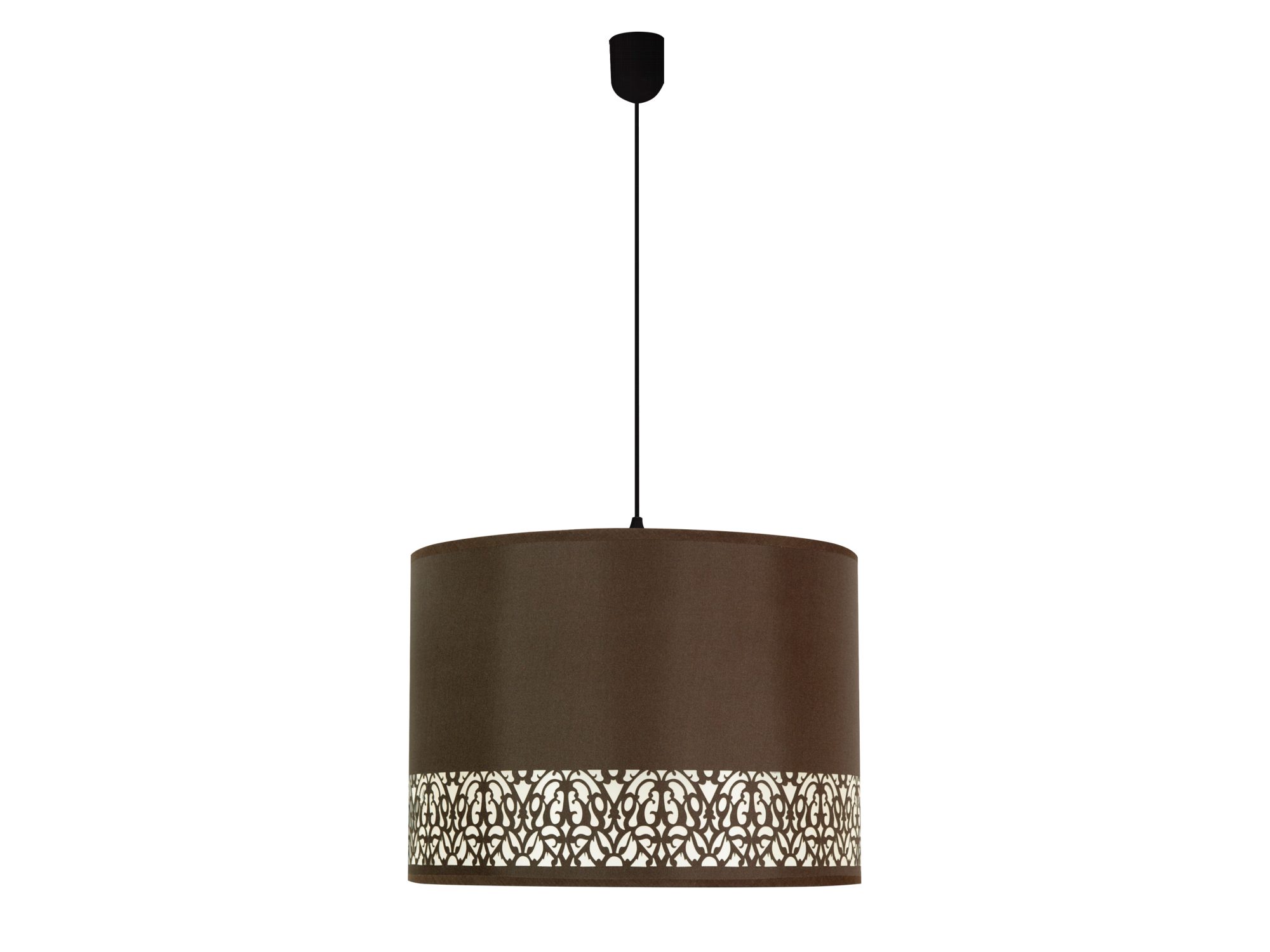 Lampa wisząca Doredano z brązowym abażurem i czarnym zawieszeniem