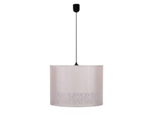 Miniaturka 3 - Lampa wisząca Doredano – kremowy abażur z ażurowym ornamentem i czarnym zawieszeniem