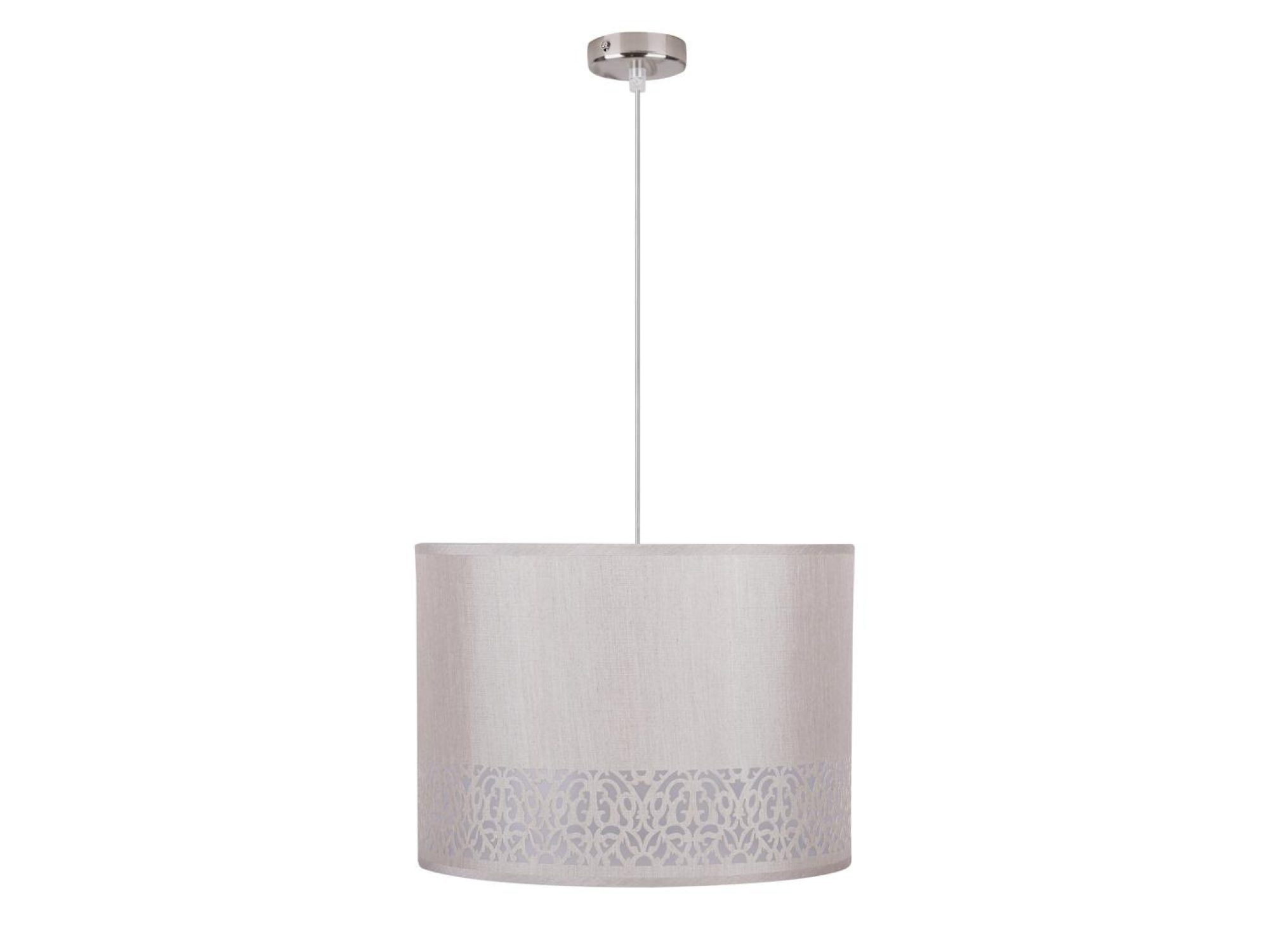 Lampa wisząca Doredano kremowy abażur z ażurową dolną krawędzią
