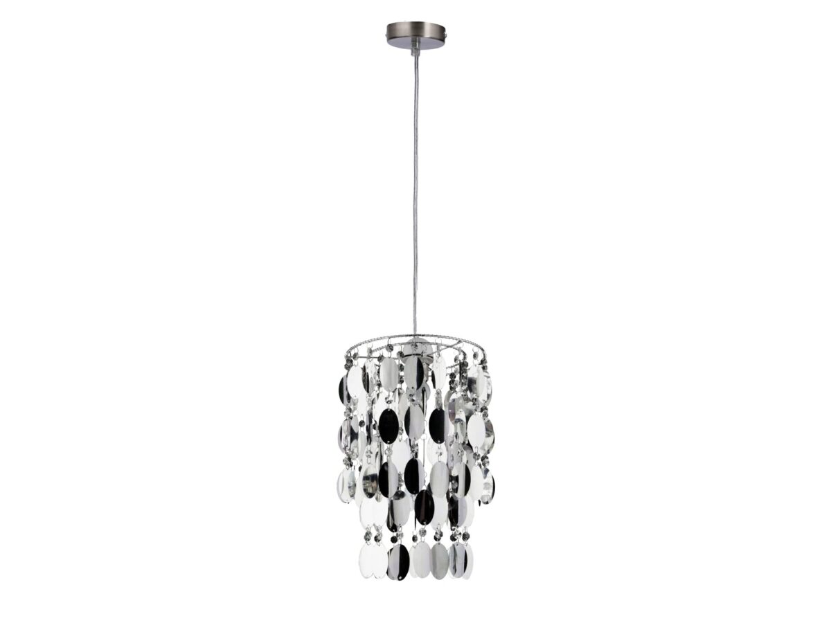 Lampa wisząca Doremino 26 cm chromowana z zawieszkami