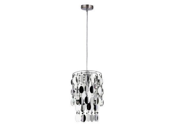 Lampa wisząca Doremino chromowana z ozdobnymi owalnymi zawieszkami