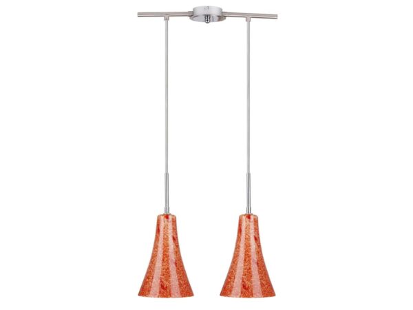 Lampa wisząca Dorevina 2-punktowa 39 cm z pomarańczowymi kloszami
