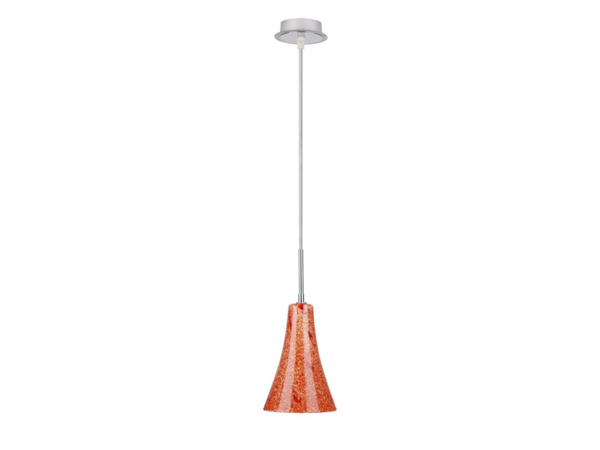 Lampa wisząca Dorevina z pomarańczowym szklanym kloszem