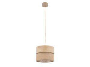 Miniaturka 2 - Lampa wisząca Dorma 20 cm z abażurem juta i jasnym drewnianym wykończeniem