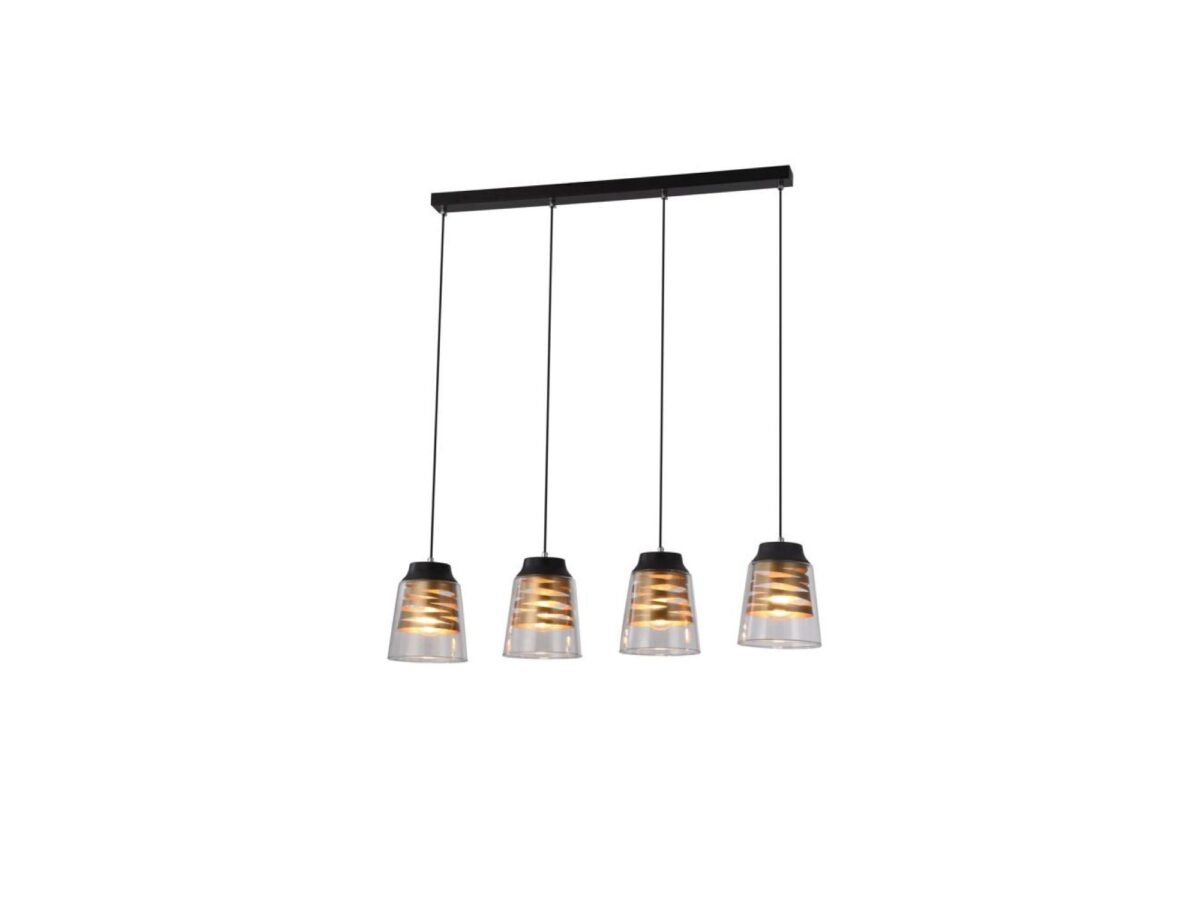 Lampa wisząca Dorolia 4-punktowa 84 cm ze szklanymi kloszami