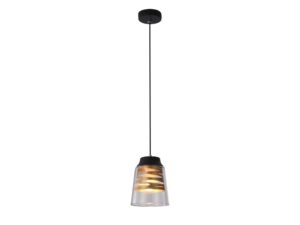 Miniaturka 3 - Lampa wisząca Dorolia z przezroczystym kloszem i złotą spiralą