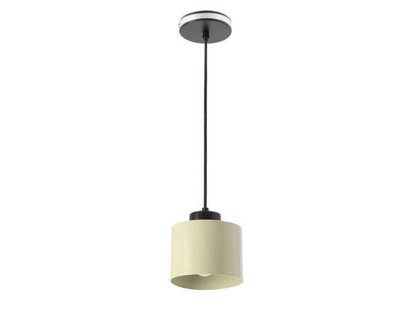 Lampa wisząca Doroseta z czarnym zawieszeniem i oliwkowym metalowym kloszem
