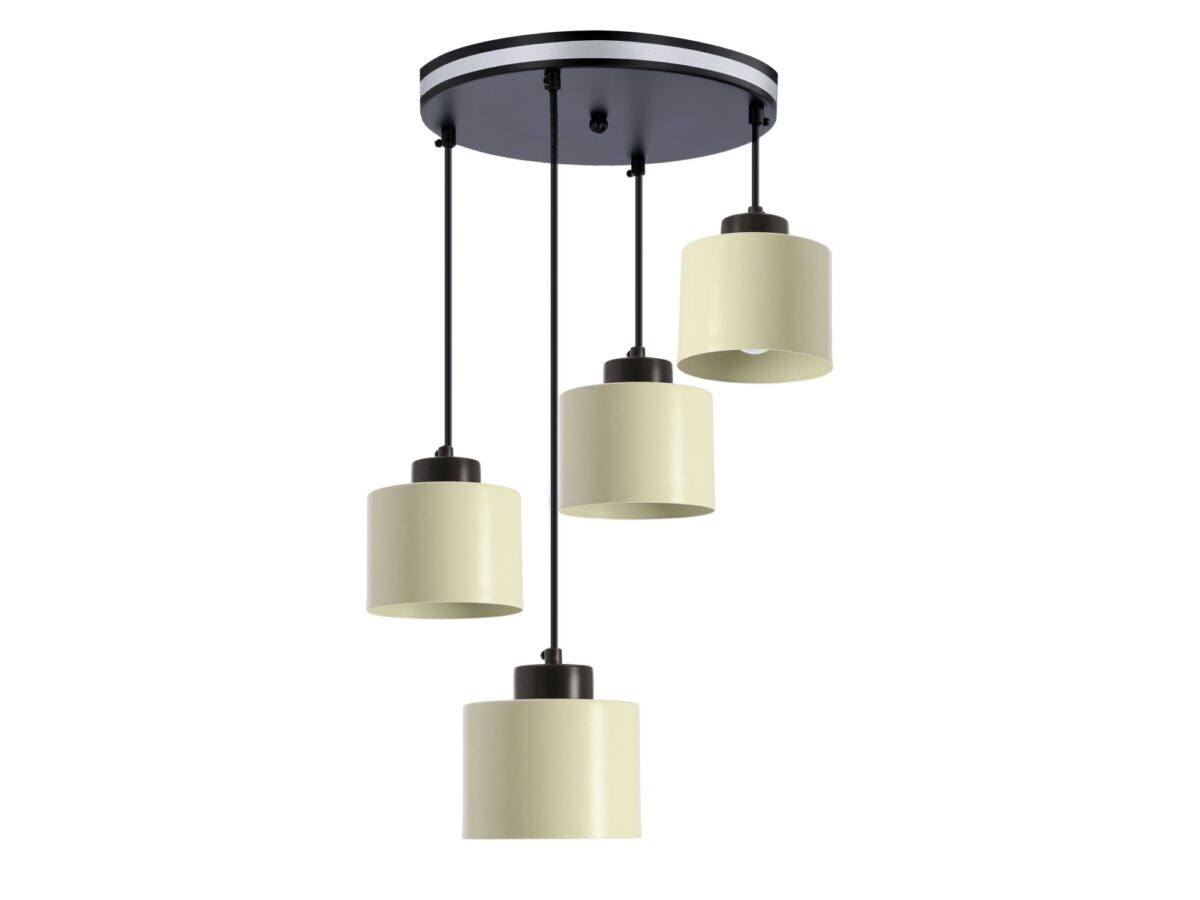 Lampa wisząca Doroseta 4-punktowa czarno-oliwkowa