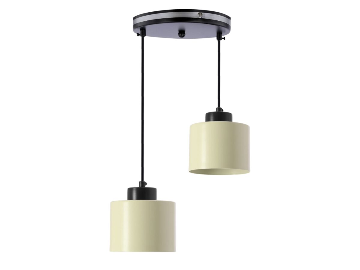 Lampa wisząca Doroseta z 2 oliwkowymi kloszami