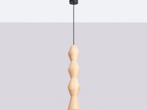 Miniaturka 9 - Lampa wisząca drewniana Selviora 10 cm naturalna duża na jasnym tle