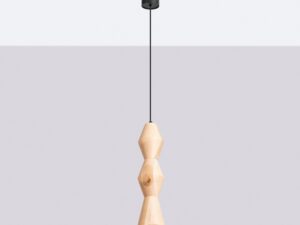 Miniaturka 16 - Lampa wisząca drewniana Selviora 10 cm naturalna średnia na jasnym tle