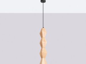 Miniaturka 9 - Lampa wisząca drewniana Selviora 8 cm naturalna duża we wnętrzu