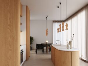 Miniaturka 18 - Lampa wisząca drewniana Selviora 8 cm naturalna mała nad wyspą kuchenną