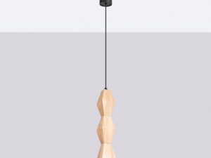 Miniaturka 12 - Lampa wisząca drewniana Selviora 8 cm naturalna średnia we wnętrzu