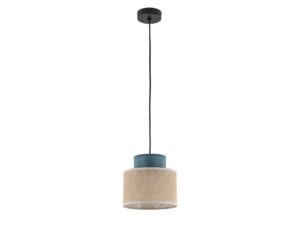 Miniaturka 1 - Lampa wisząca Duo z zielono-jutowym abażurem na białym tle