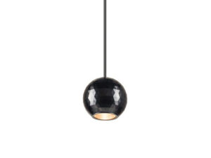 Miniaturka 3 - Lampa wisząca Dysko czarna – pełny zwis i klosz na szynie