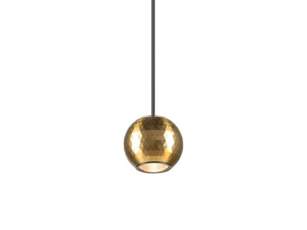 Lampa wisząca Dysko 48 V czarno-złota na szynie – pełny zwis