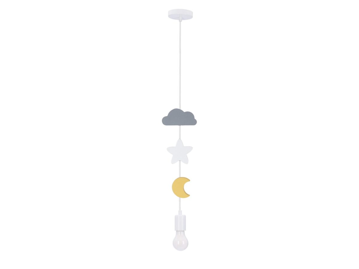 Lampa wisząca dziecięca z chmurką, gwiazdką i księżycem