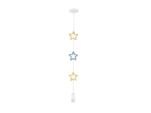 Miniaturka 2 - Lampa wisząca dziecięca z gwiazdkami w kolorze złotym i niebieskim, dodatkowe ujęcie