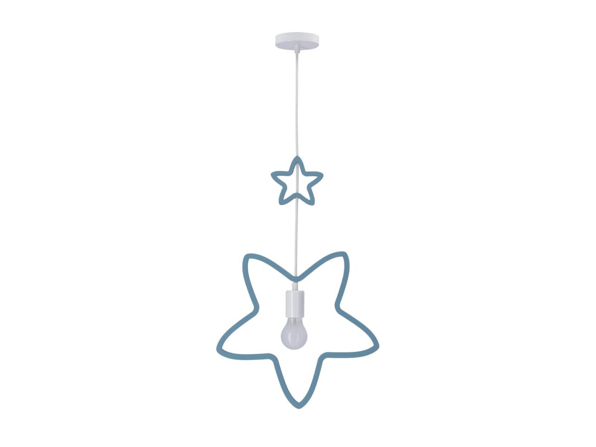 Lampa wisząca dziecięca z dwiema niebieskimi gwiazdkami