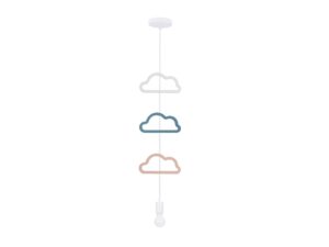 Miniaturka 3 - Lampa wisząca do pokoju dziecięcego z trzema chmurkami białą, niebieską i różową
