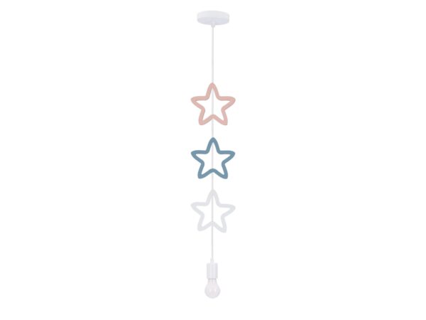 Lampa wisząca dziecięca z trzema gwiazdkami kolorowa 90 cm